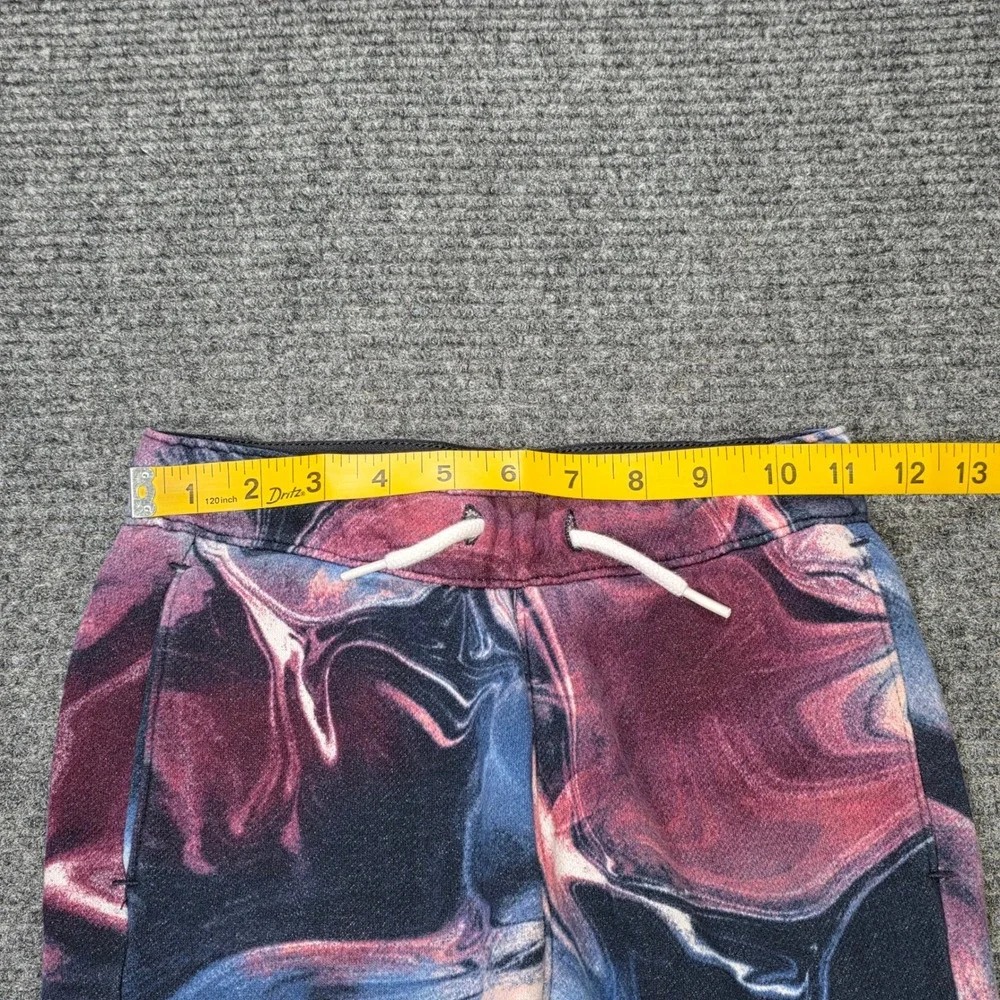 Abercrombie Marble Swirl Fleece Joggers Boy's Size 7/8 Blue Purple Elastic Waist